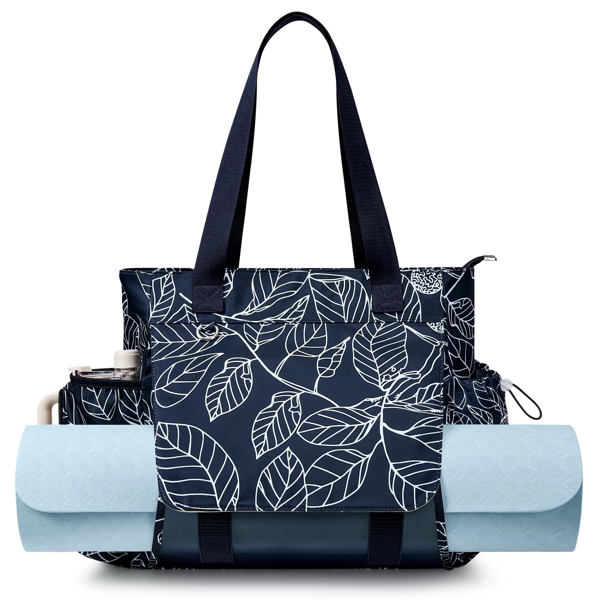WLLWOO Yoga Pilates Bag Gym Tote Women, Thick Mesh Mat Holder Wet Pocket | Spacious, Lightweight & Versatile