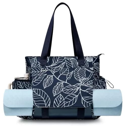 WLLWOO Yoga Pilates Bag Gym Tote Women, Thick Mesh Mat Holder Wet Pocket | Spacious, Lightweight & Versatile thumbnail 1