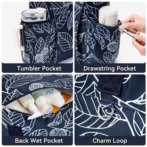 WLLWOO Yoga Pilates Bag Gym Tote Women, Thick Mesh Mat Holder Wet Pocket | Spacious, Lightweight & Versatile thumbnail 4