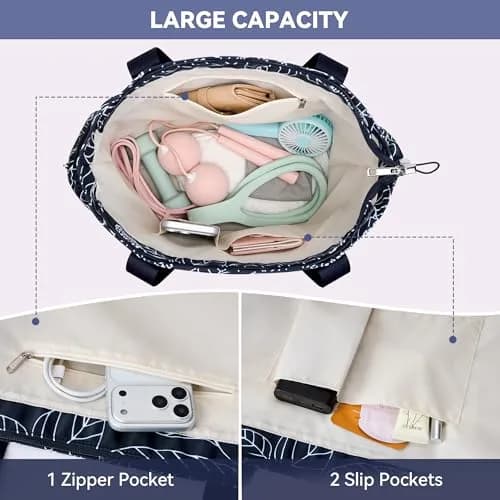 WLLWOO Yoga Pilates Bag Gym Tote Women, Thick Mesh Mat Holder Wet Pocket | Spacious, Lightweight & Versatile thumbnail 6