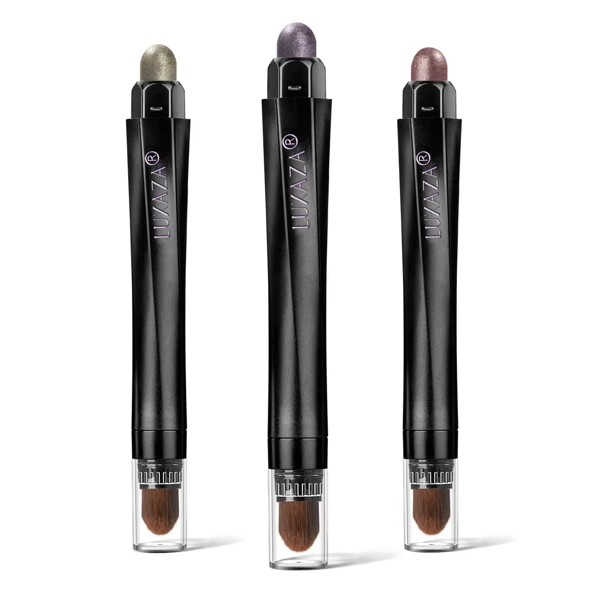 LUXAZA Cream Eyeshadow Stick Set Olive Plum Mauve 3 Pcs | Waterproof & Blendable — Olive Plum Mauve