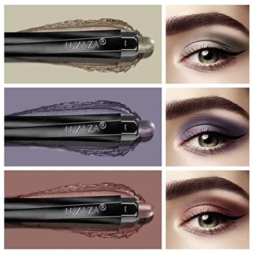 LUXAZA Cream Eyeshadow Stick Set Olive Plum Mauve 3 Pcs | Waterproof & Blendable thumbnail 2