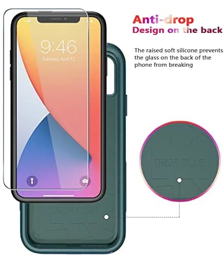 Diverbox for iPhone 11 Case Heavy Duty Shockproof & Dropproof | Tempered Glass Screen Protector, Dark Green thumbnail 4