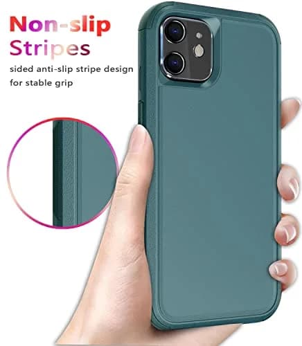 Diverbox for iPhone 11 Case Heavy Duty Shockproof & Dropproof | Tempered Glass Screen Protector, Dark Green thumbnail 5