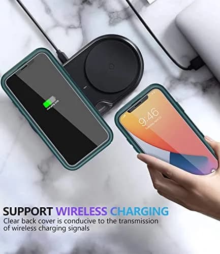 Diverbox for iPhone 11 Case Heavy Duty Shockproof & Dropproof | Tempered Glass Screen Protector, Dark Green thumbnail 7