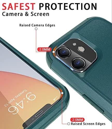 Diverbox for iPhone 11 Case Heavy Duty Shockproof & Dropproof | Tempered Glass Screen Protector, Dark Green thumbnail 3
