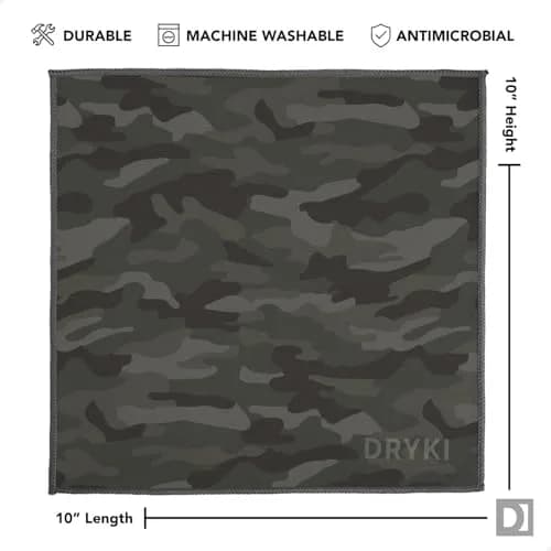 DRYKI Pocket-Sized Sweat Towels 25cm (10") | 5-Pack Moss Camo Microfiber thumbnail 5
