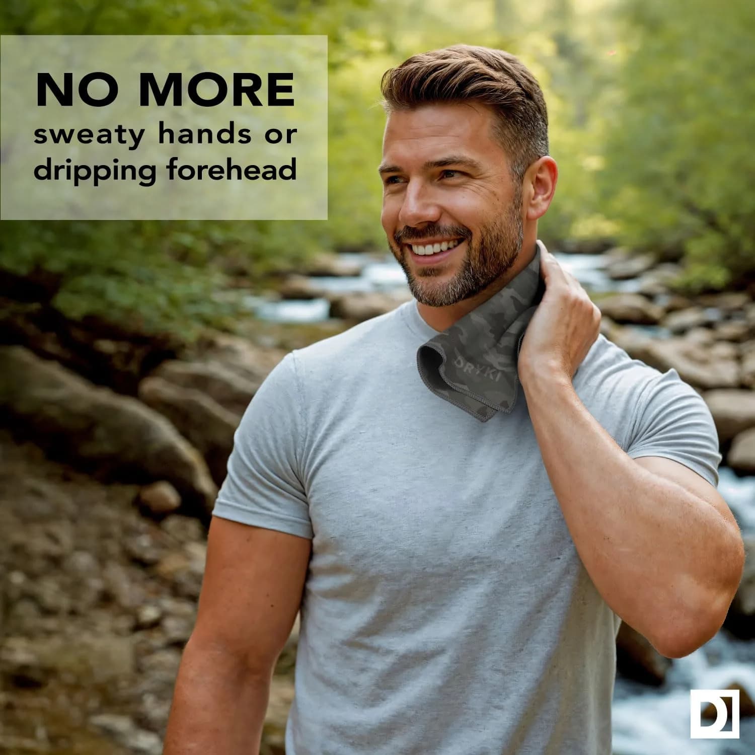 DRYKI Pocket-Sized Sweat Towels 25cm (10") | 5-Pack Moss Camo Microfiber - view 2