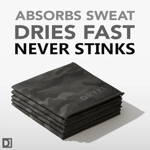 DRYKI Pocket-Sized Sweat Towels 25cm (10") | 5-Pack Moss Camo Microfiber thumbnail 3