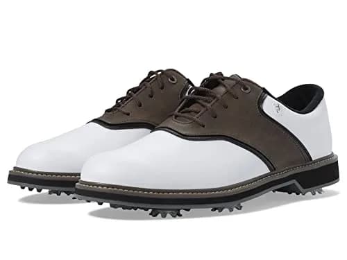 FootJoy Mens FJ Originals Previous Season Style Golf Shoe, White/Brown, 8 Wide US | Classic Golf Traction & Style thumbnail 2