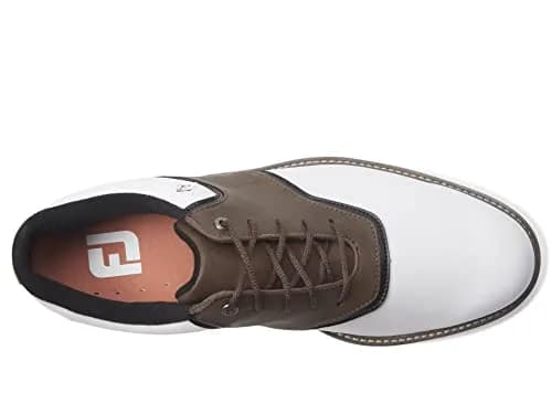 FootJoy Mens FJ Originals Previous Season Style Golf Shoe, White/Brown, 8 Wide US | Classic Golf Traction & Style thumbnail 3