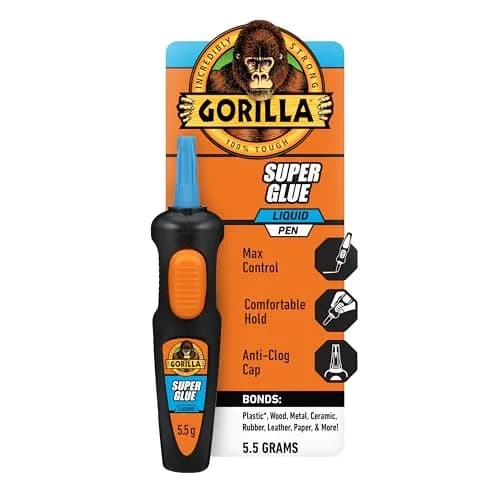 Gorilla Super Glue Pen, Precise Applicator, Fast Setting, Clear, 5.5g | Impact-Resistant Bonding Adhesive thumbnail 1