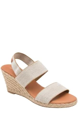 André Assous Allison Wedge, Beige Linen | 2.5-inch Espadrille Wedge for Women thumbnail 1