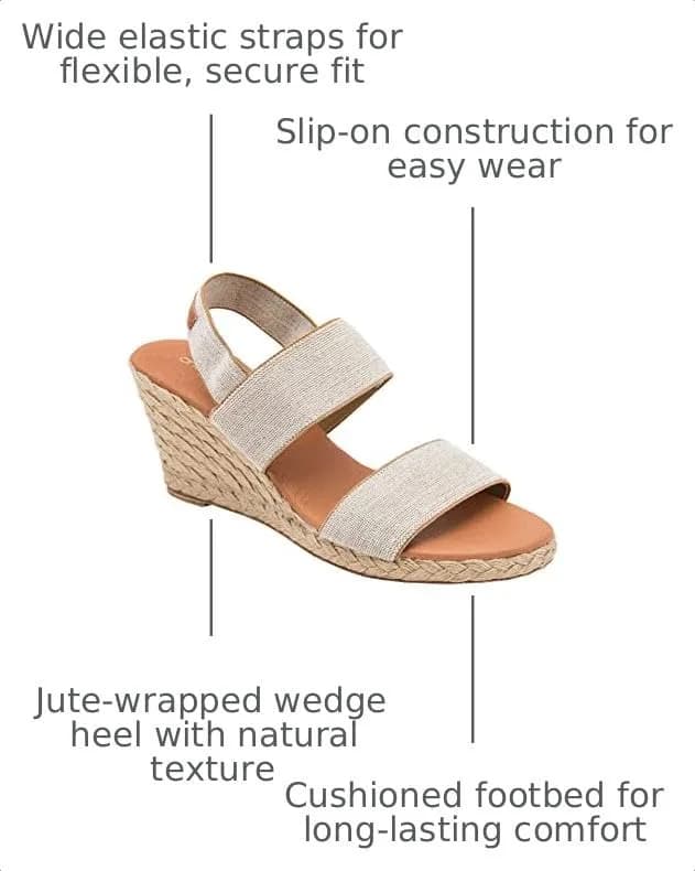 André Assous Allison Wedge, Beige Linen | 2.5-inch Espadrille Wedge for Women thumbnail 2