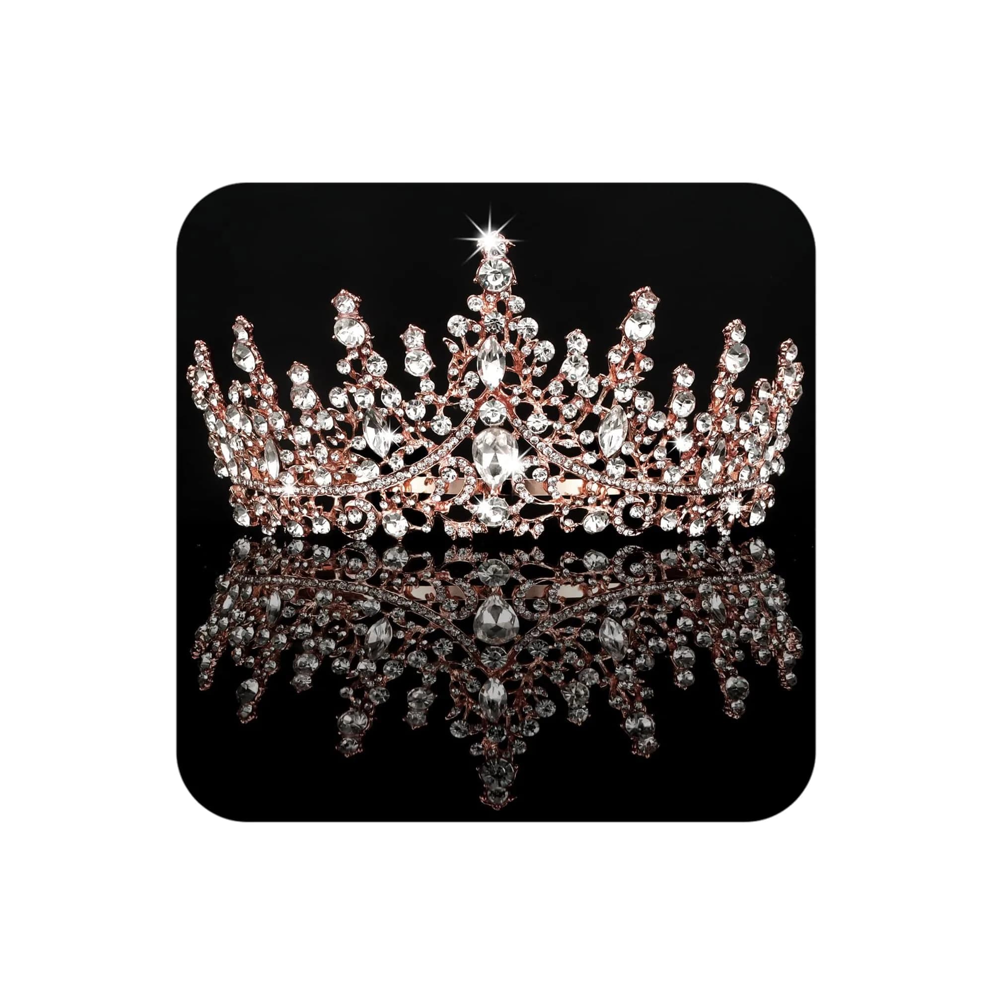 COCIDE Tiara and Crown for Women Crystal Queen Crown Rhinestone Tiara for Girl Bride Wedding Hair Accessories for Bridal Birthday Party Prom for Halloween Cos-play Costume Christmas | Sparkling 6.3 inch diameter, Handmade - main product image