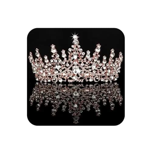 COCIDE Tiara and Crown for Women Crystal Queen Crown Rhinestone Tiara for Girl Bride Wedding Hair Accessories for Bridal Birthday Party Prom for Halloween Cos-play Costume Christmas | Sparkling 6.3 inch diameter, Handmade thumbnail 1