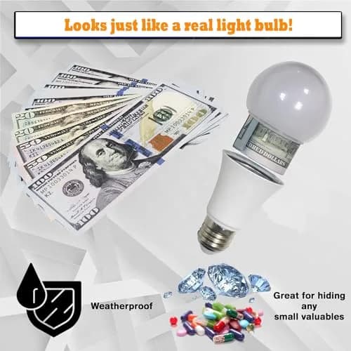 Secret Stash Lightbulb Diversion Safe | Realistic Hiding Box for Money, Jewelry & Small Items thumbnail 4