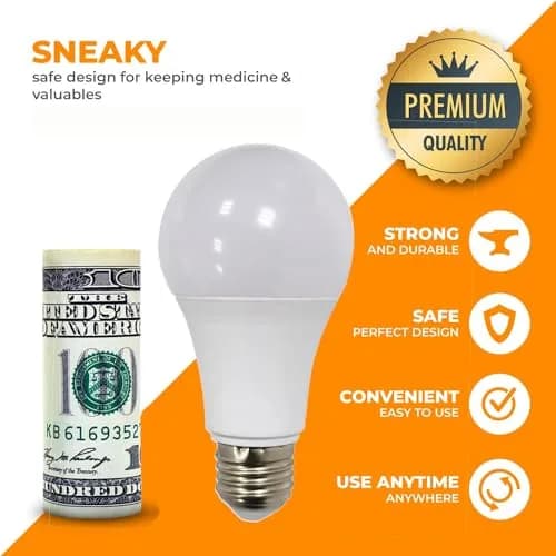 Secret Stash Lightbulb Diversion Safe | Realistic Hiding Box for Money, Jewelry & Small Items thumbnail 2