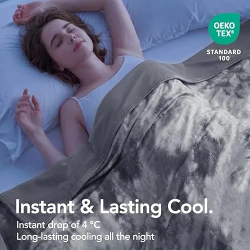 Topcee Cooling Blanket Throw 50"x70" | Lightweight Breathable for Hot Sleepers & Night Sweats thumbnail 2