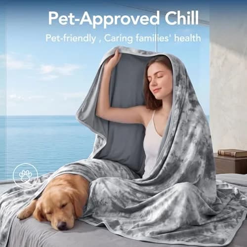 Topcee Cooling Blanket Throw 50"x70" | Lightweight Breathable for Hot Sleepers & Night Sweats thumbnail 3