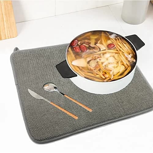 Meirrnyyu Microfiber Dish Drying Mat 20×15 Inch | Super Absorbent Kitchen Counter Pad thumbnail 7