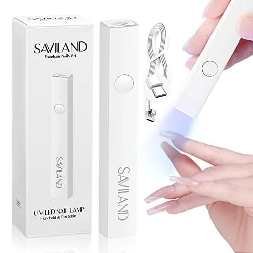 SAVILAND Handheld UV Nail Lamp 3W (156 g / 5.5 oz) | Rechargeable LED Gel Curing Light thumbnail 1