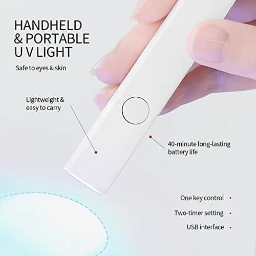 SAVILAND Handheld UV Nail Lamp 3W (156 g / 5.5 oz) | Rechargeable LED Gel Curing Light thumbnail 6
