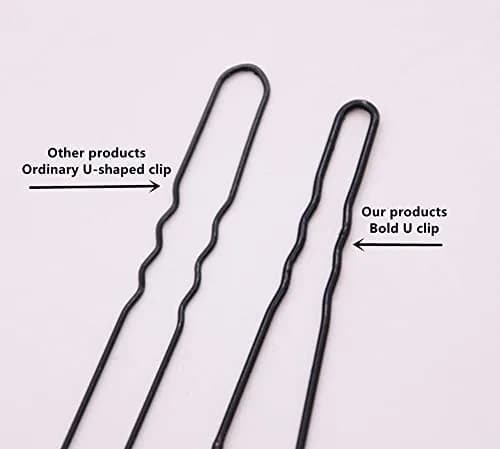 TAPBULL U Shaped Hair Pins for Buns, 60 Pcs Black Metal Bobby Pins | Classic Wedding Bridal Hair Styling thumbnail 4