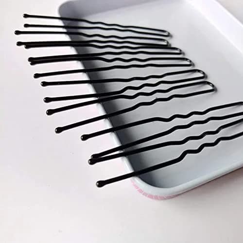 TAPBULL U Shaped Hair Pins for Buns, 60 Pcs Black Metal Bobby Pins | Classic Wedding Bridal Hair Styling thumbnail 5