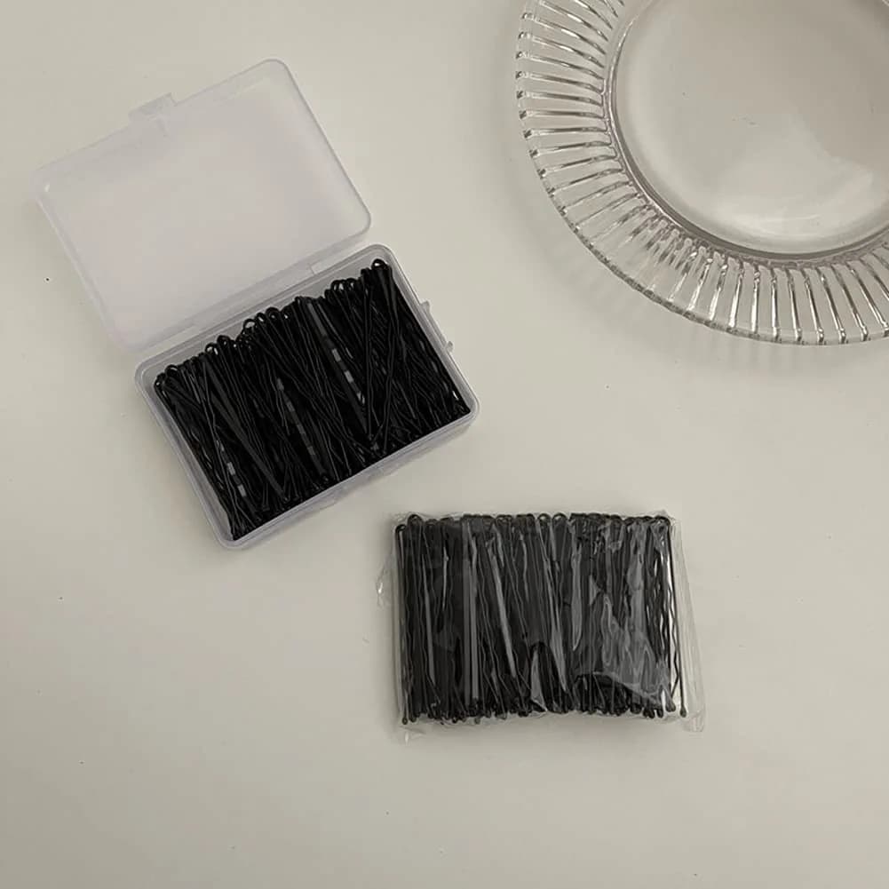 TAPBULL U Shaped Hair Pins for Buns, 60 Pcs Black Metal Bobby Pins | Classic Wedding Bridal Hair Styling - view 6
