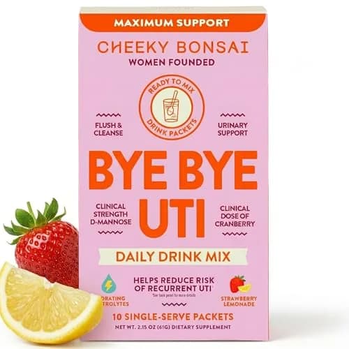 Cheeky Bonsai Bye Bye UTI Drink Mix, D-Mannose & Cranberry, 10 Packets | Supports Urinary Health & Hydration thumbnail 1
