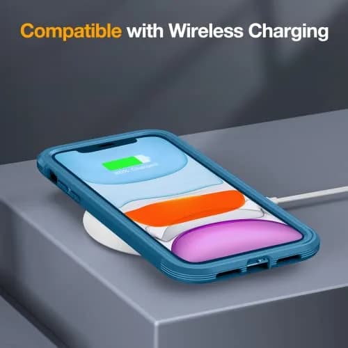 Miracase Glass Series for iPhone 11 Case 6.1 inch | Rugged Full-Body Bumper with Tempered Glass & Camera Protector, Light Blue thumbnail 4