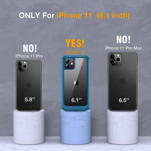 Miracase Glass Series for iPhone 11 Case 6.1 inch | Rugged Full-Body Bumper with Tempered Glass & Camera Protector, Light Blue thumbnail 6