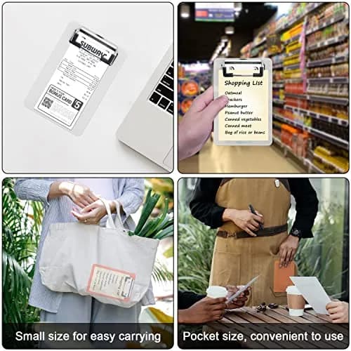 Wisdompro 2 Pack Mini Clipboards 4x6 Small Clip Board Transparent/Orange | Compact, Durable & Multi-purpose thumbnail 7