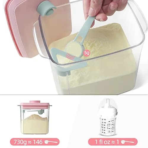 Ankou Formula Container - 1700ml Airtight Formula Dispenser BPA-Free Storage Containers with Scoop and Scraper Transparent 730g | Large Capacity thumbnail 4