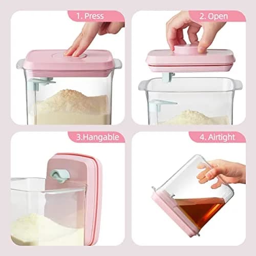 Ankou Formula Container - 1700ml Airtight Formula Dispenser BPA-Free Storage Containers with Scoop and Scraper Transparent 730g | Large Capacity thumbnail 2