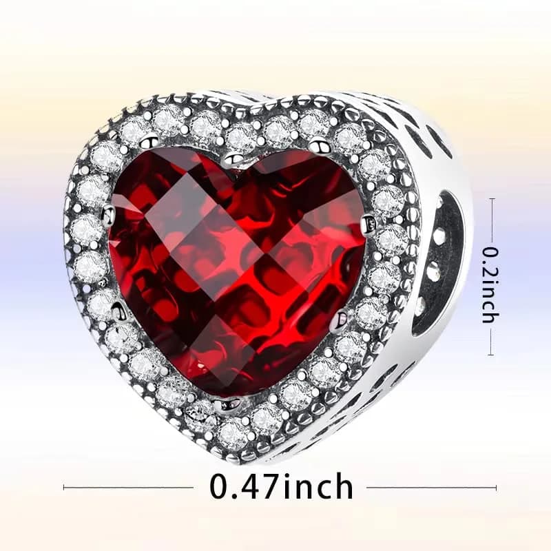 MICOO 925 Sterling Silver Heart Charm Bead | Cubic Zirconia Fit Pandora & European Bracelets thumbnail 4