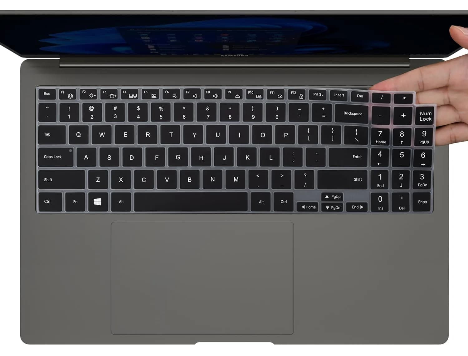 CaseBuy Black Silicone Keyboard Cover for Samsung Galaxy Book 5/4/3 15.6" & 16" | US Keyboard Layout Protector - main product image
