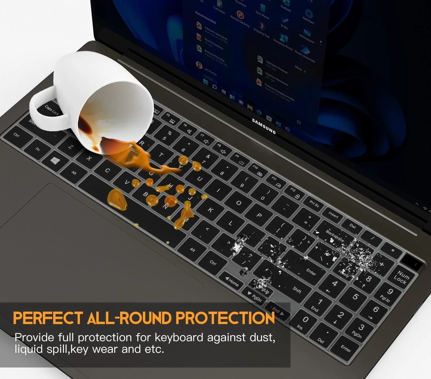 CaseBuy Black Silicone Keyboard Cover for Samsung Galaxy Book 5/4/3 15.6" & 16" | US Keyboard Layout Protector - view 7