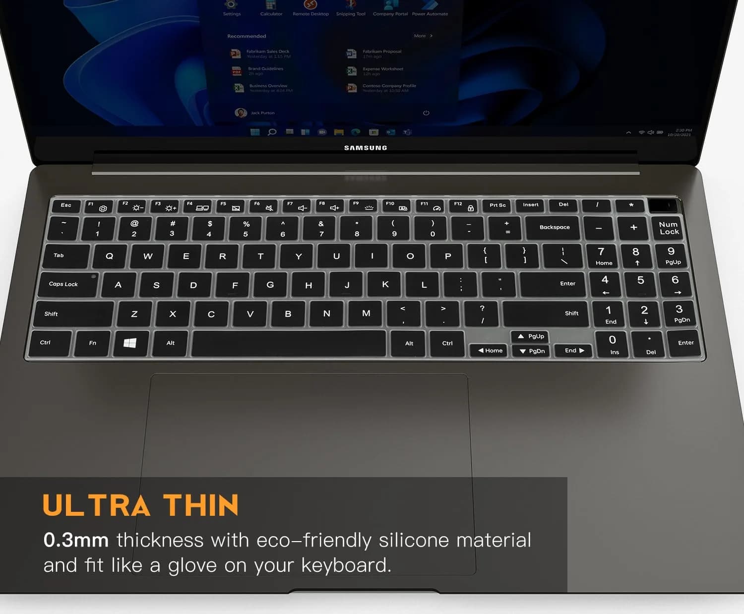 CaseBuy Black Silicone Keyboard Cover for Samsung Galaxy Book 5/4/3 15.6" & 16" | US Keyboard Layout Protector - view 4