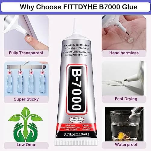 FITTDYHE B7000 Adhesive Glue 220ml (7.4 Fl Oz) | Professional Grade for Crafts & Jewelry Making thumbnail 4