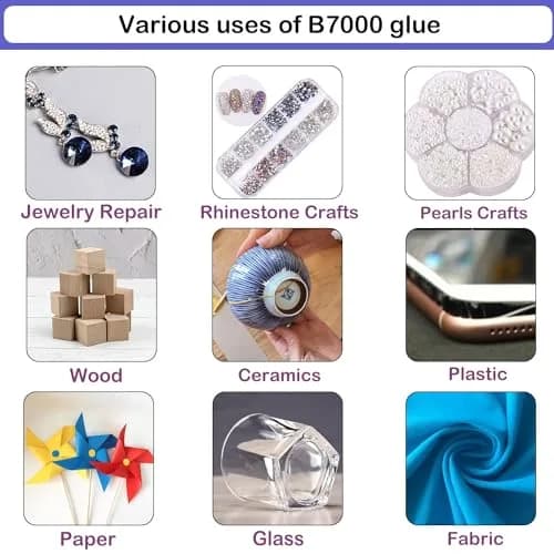 FITTDYHE B7000 Adhesive Glue 220ml (7.4 Fl Oz) | Professional Grade for Crafts & Jewelry Making thumbnail 6