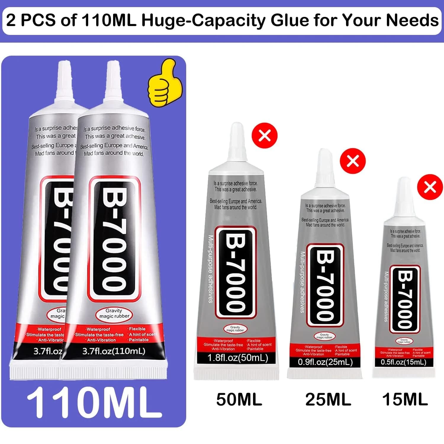 FITTDYHE B7000 Adhesive Glue 220ml (7.4 Fl Oz) | Professional Grade for Crafts & Jewelry Making - view 2