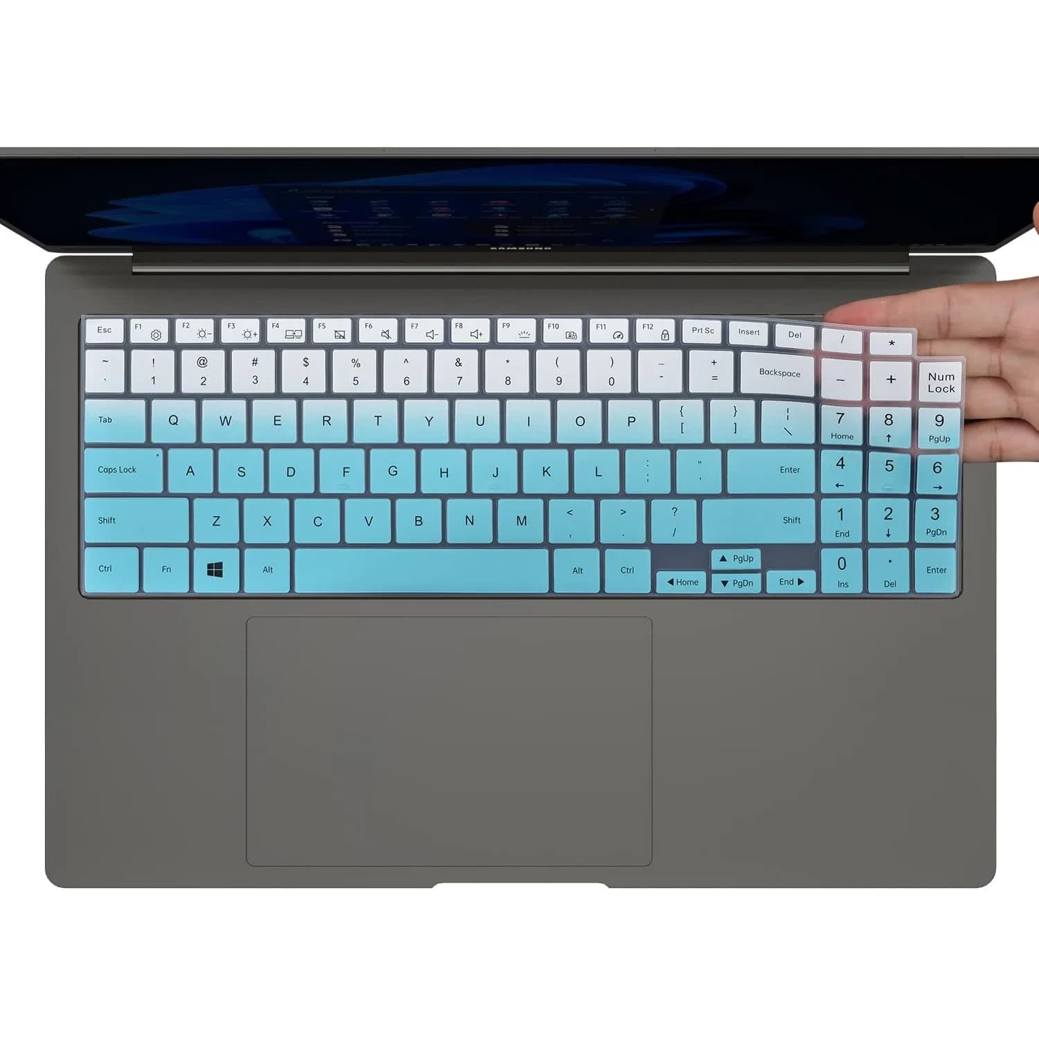 CaseBuy Black Silicone Keyboard Cover for Samsung Galaxy Book 5/4/3 15.6" & 16" | US Keyboard Layout Protector — Ombre Mint