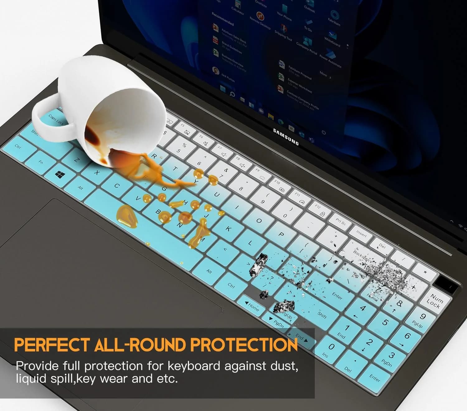 CaseBuy Ombre Mint Keyboard Cover for Samsung Galaxy Book 5/4/3 15.6" & 16" | US Keyboard Layout Protector - view 7