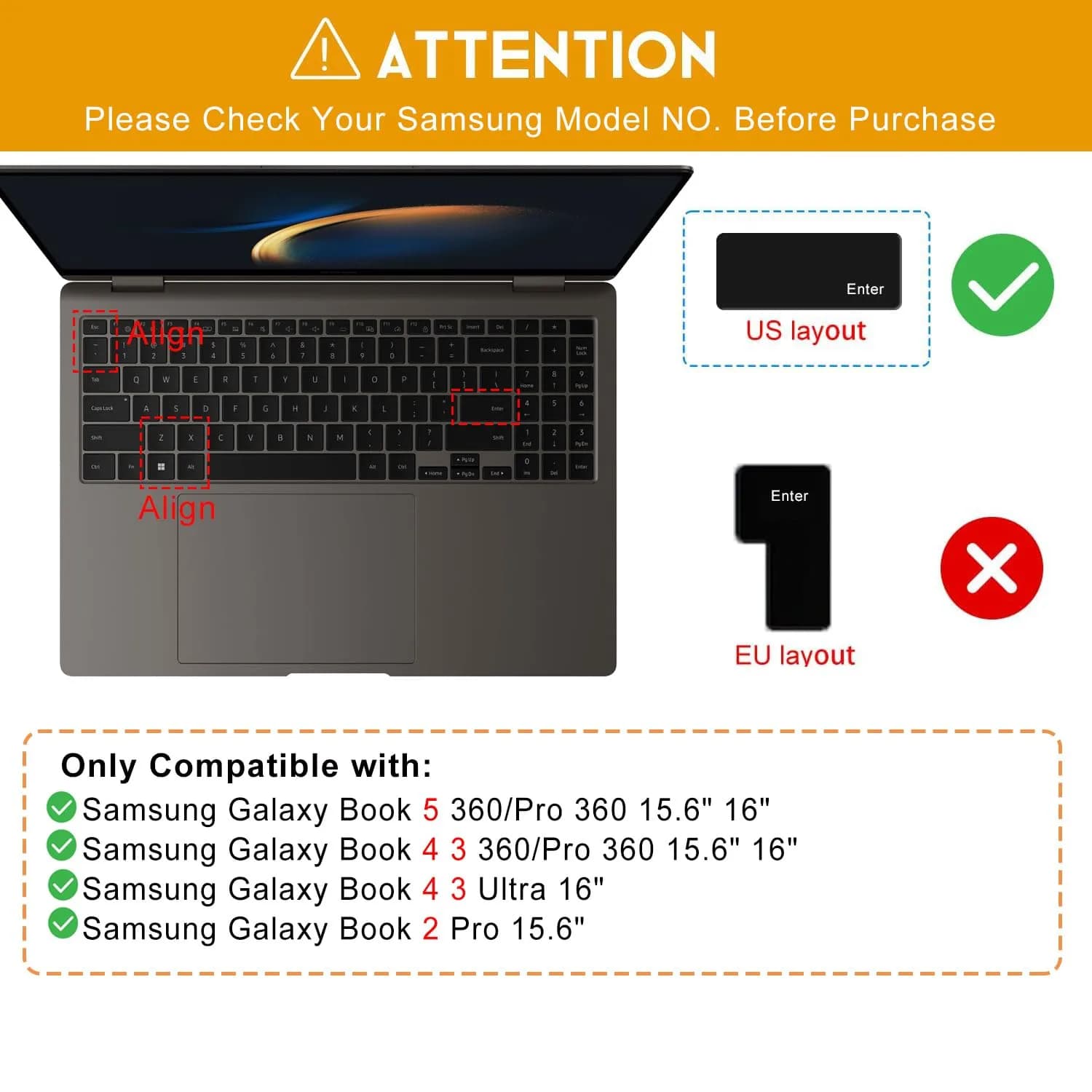 CaseBuy Ombre Mint Keyboard Cover for Samsung Galaxy Book 5/4/3 15.6" & 16" | US Keyboard Layout Protector - view 2