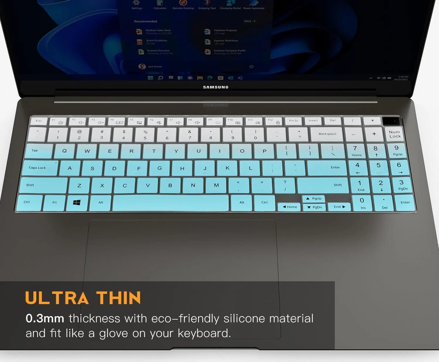 CaseBuy Ombre Mint Keyboard Cover for Samsung Galaxy Book 5/4/3 15.6" & 16" | US Keyboard Layout Protector - view 4