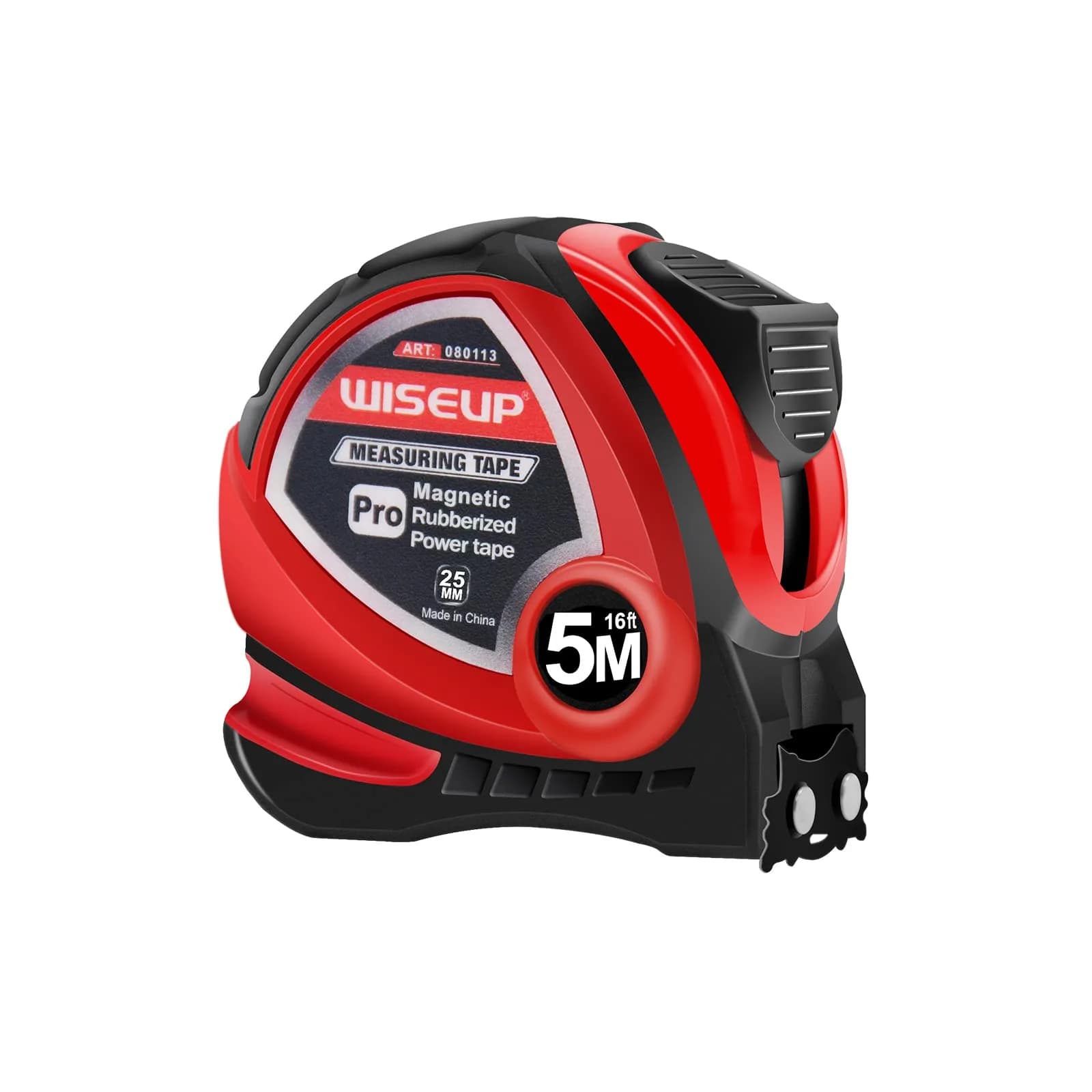 WISEUP Industrial Magnetic Tape Measure with Fractions 1/8 and Metric | Self-locking, Accurate, Durable (70-120 chars) — 16 FT