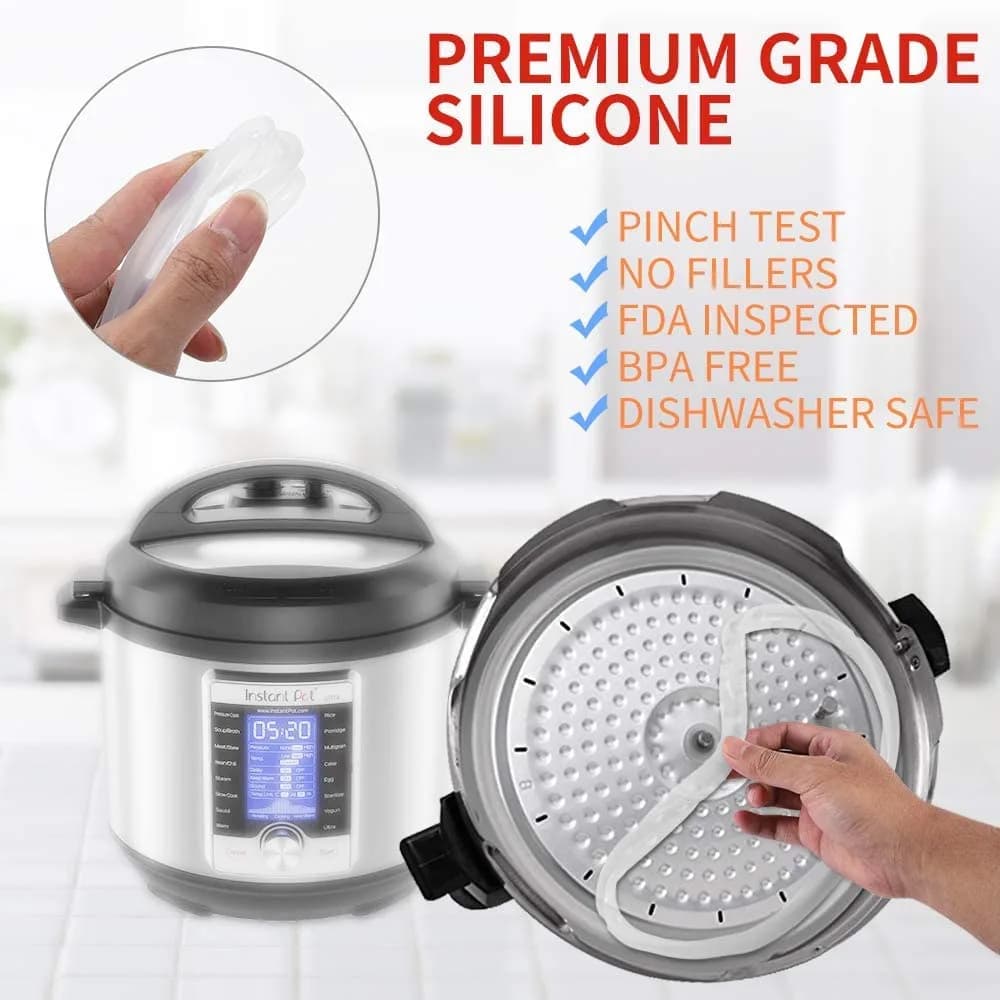 ZoneFly 3 Qt White 2pcs Silicone Sealing Ring | Fits 3 Quart Instant Pot Mini Models - view 3