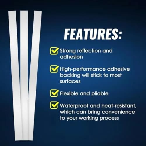 Thsinde Reflective Tape Strips for Photo Tachometers - 20 Pieces, 10x200mm | Essential for Non-Contact RPM Readings thumbnail 4